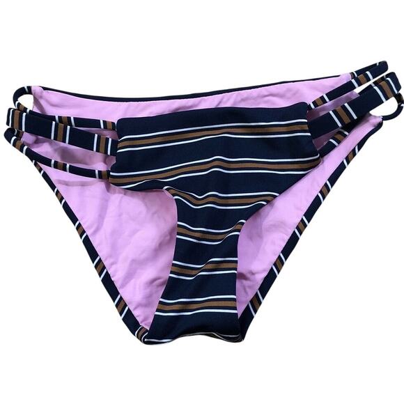 Isabella Rose Bikini Bottom XS Blue Purple Broadway Split Tab Swimwear Strappy - Picture 2 of 7